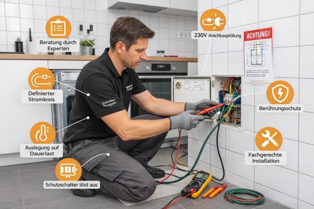 Sicherung fliegt bei Herd durch Elektriker Stuttgart mit Anschlussprüfung