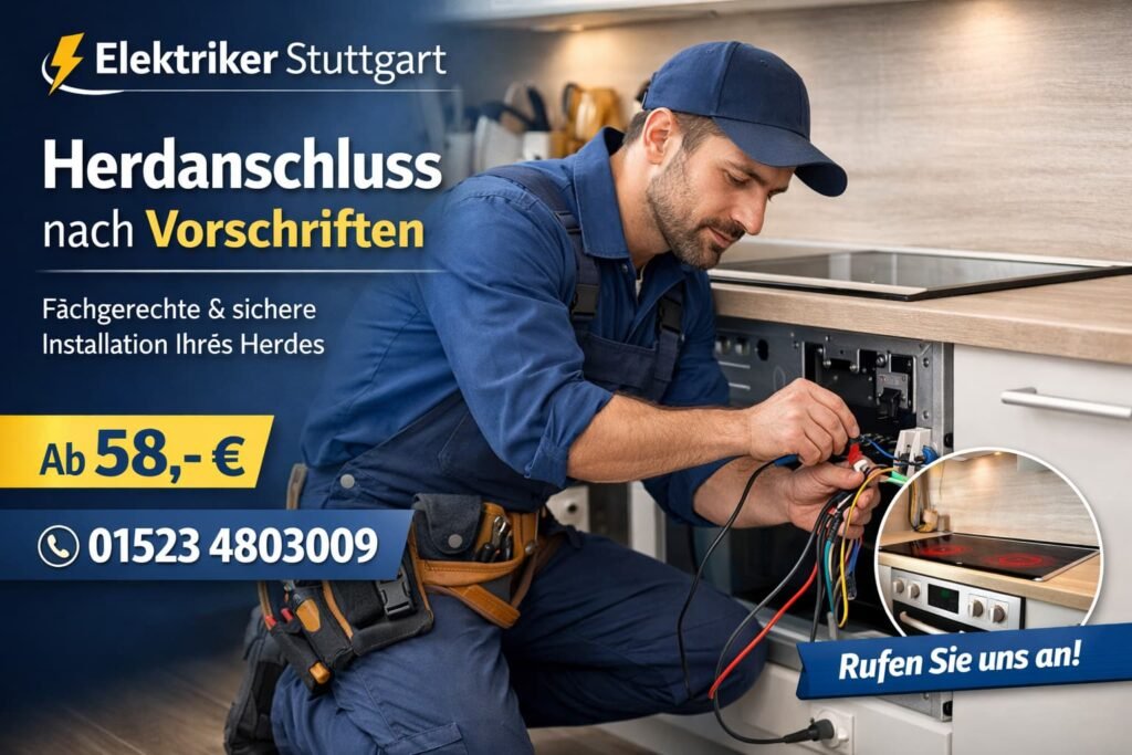 Elektriker Stuttgart beim normgerechten Herdanschluss – ab 58 €