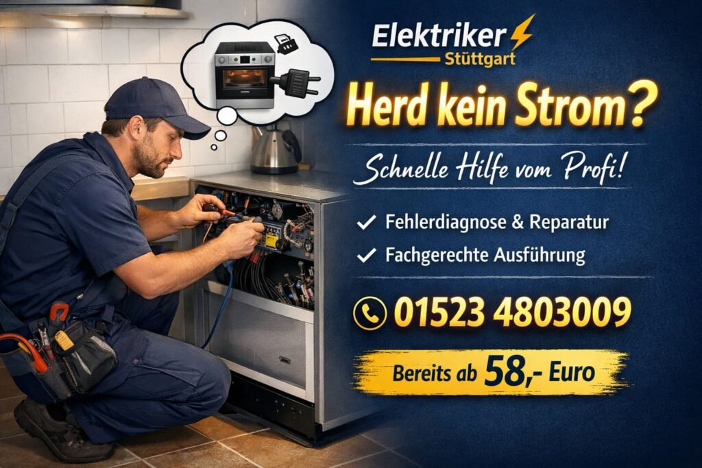 Elektriker repariert Herd ohne Strom in Stuttgart– schneller Service ab 58€