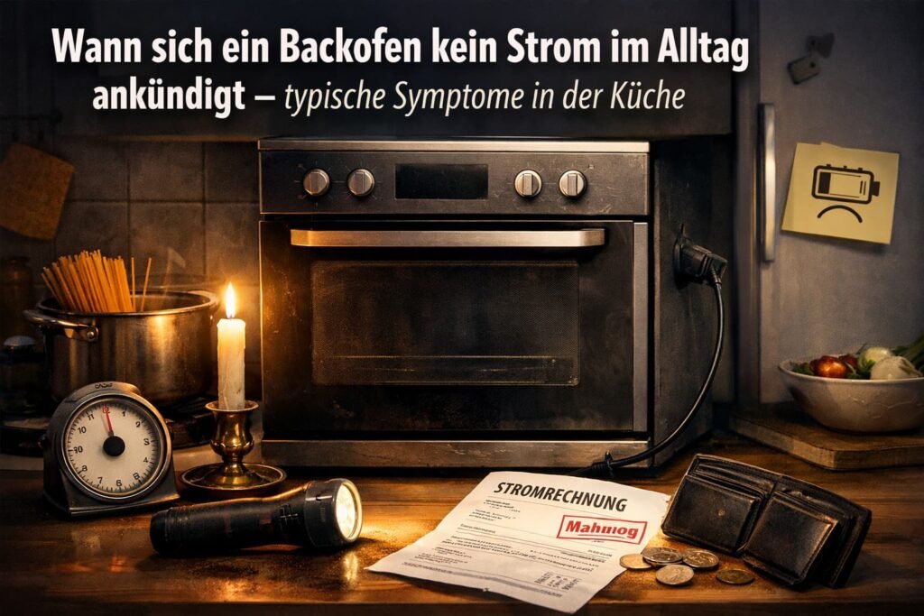 Backofen ohne Strom, Küche im Dunkeln