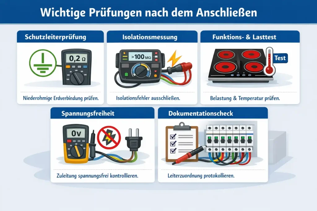 Welche Sicherheitschecks nach dem kochfeld anschließen durchgeführt werden müssen