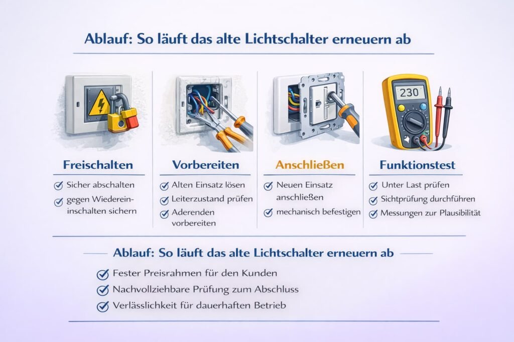 Ablauf: So läuft das alten lichtschalter wechseln ab
