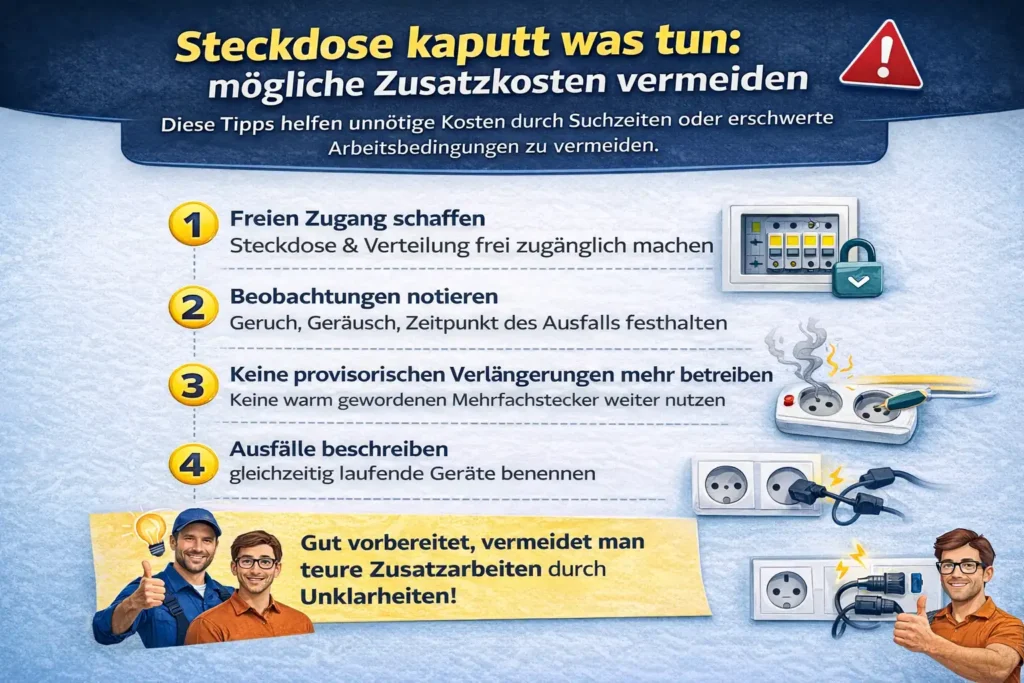 Steckdose kaputt was tun: mögliche Zusatzkosten vermeiden