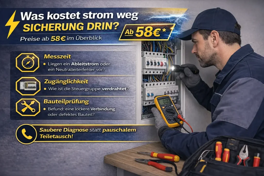 Was kostet strom weg sicherung drin? Preise ab 58 €  im Überblick