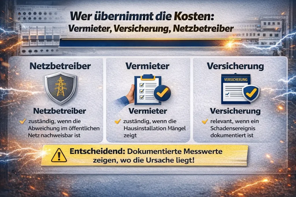 Wer übernimmt die Kosten: Vermieter, Versicherung, Netzbetreiber