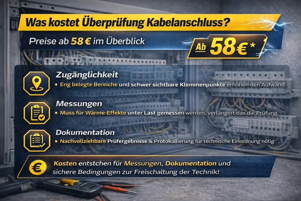 Was kostet überprüfung kabelanschluss? Preise ab 58 € im Überblick