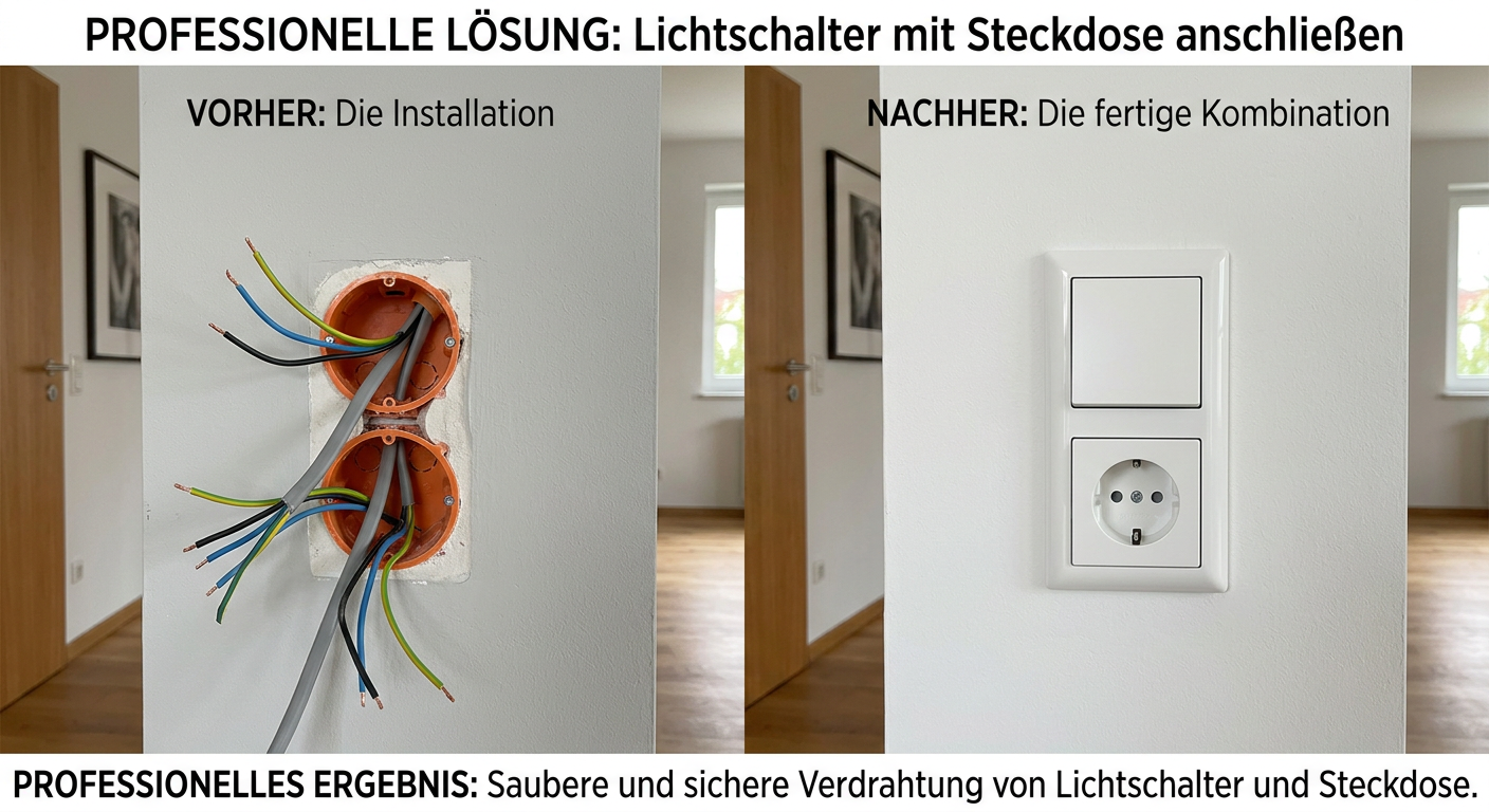 lichtschalter mit steckdose anschließen