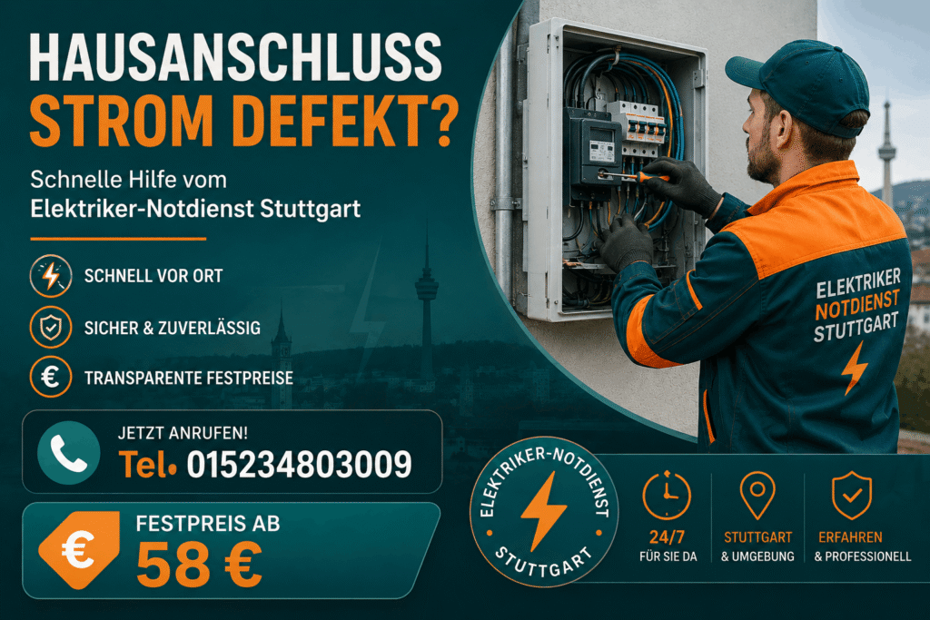Hausanschluss Strom defekt – Elektriker prüft und repariert den Stromanschluss fachgerecht