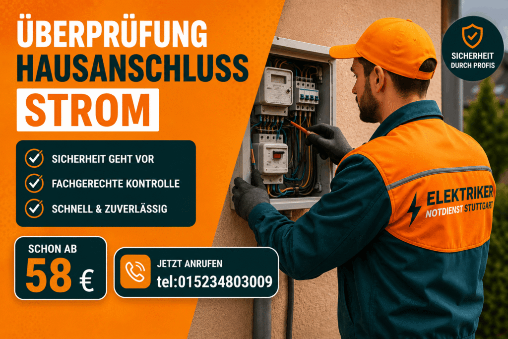 Überprüfung Hausanschluss Strom ab 58 € durch erfahrenen Elektriker in Stuttgart